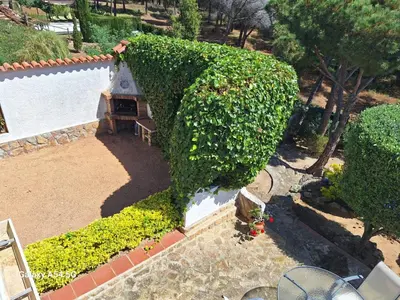 Jardín al aire libre en Apartment Playa de Aro con vistas al mar