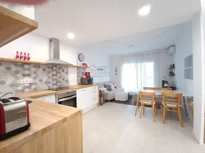 Una cocina o zona de cocina en Aiguaneu Sa Mar Blanca