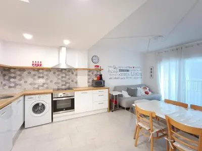 Una cocina o zona de cocina en Aiguaneu Sa Mar Blanca