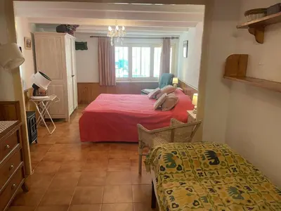 Cama o camas de una habitación en Encantadora Casa de Pescadores en Sa Tuna, Terraza - ES-226-27