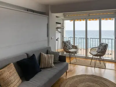 Zona de estar de Estudio con vistas increíbles al mar
