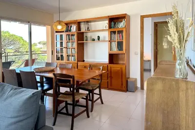 Zona de estar de LETS HOLIDAYS Pool and sea views apartment with 1 parking space