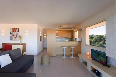 Una cocina o zona de cocina en LETS HOLIDAYS Pool and sea views apartment with 1 parking space