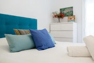 Cama o camas de una habitación en Kerstin Bruns- Apto Mediterrani