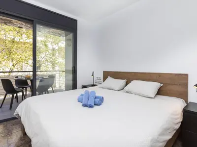 Cama o camas de una habitación en Apartment Mar i Llum by Interhome